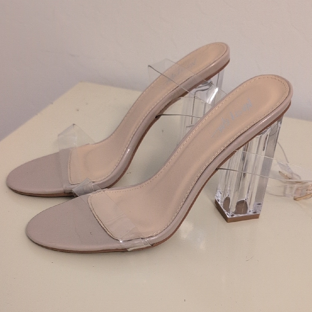 Nastygal Clear Heeled Sandals Size 6